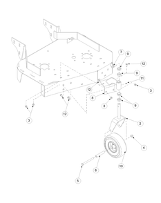 Caster Wheel Fabricated Deck Diagram and Parts List for H1748 55AI4HPS050-WAM Cub Cadet Lawn Mower